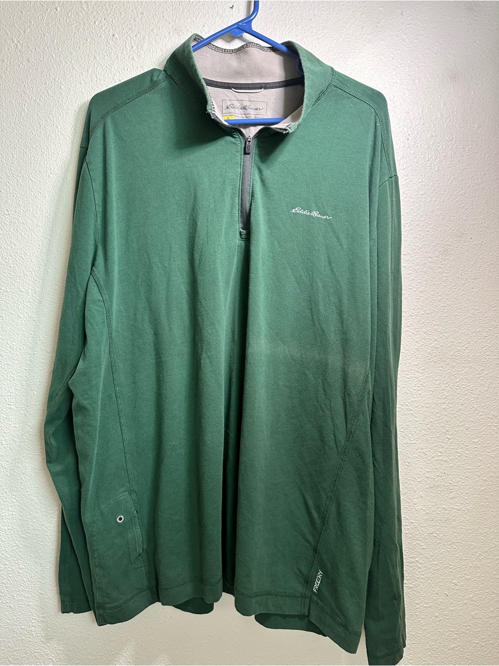 Eddie Bauer Forest Green Half-Zip‎ Pullover Mens XL Tall - Picture 2 of 10